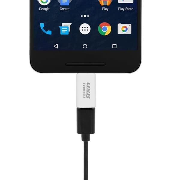 USB-C-adapter - Hvid - Micro USB hun - Opladning - Synchronisering - Praktisk