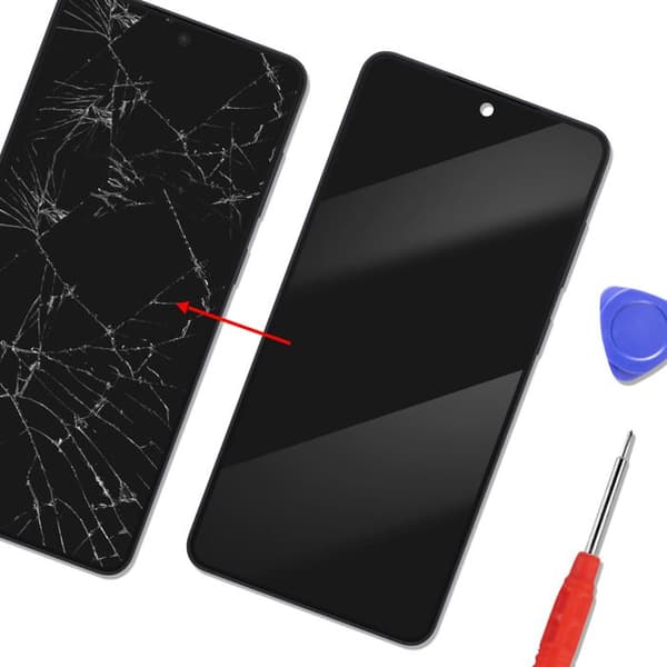 Erstatnings AMOLED Fuldt Skærm til Galaxy S25 Edge Service Pack med Samsung Sort Chassis Svart