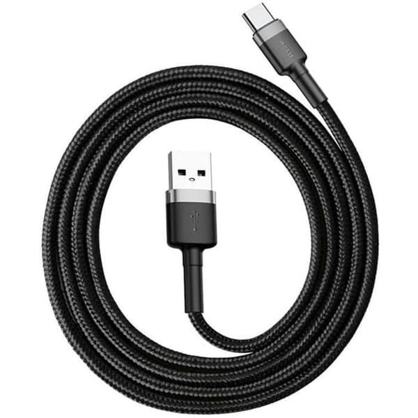 USB Type C-kabel - BASEUS - Snabbladdning - 1m - Flätad nylon - Svart Svart