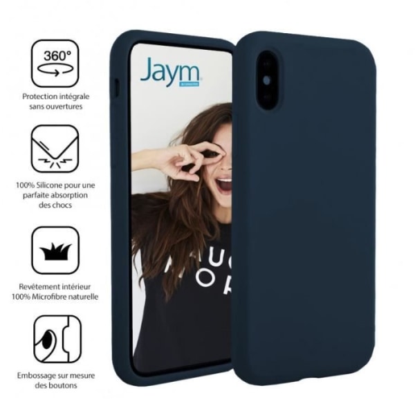 PREMIUM SILIKONE OG MICROFIBER CASE TIL APPLE IPHONE 7/8 BLUE - JAYM® CLASSIC®