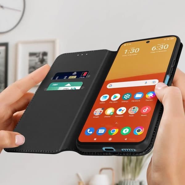 AVIZAR Pung etui til Xiaomi Poco M4 Pro 4G - Sort - Video Support funktion Svart