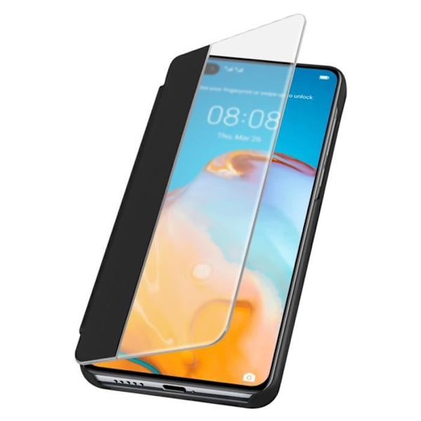 Foliofodral - AVIZAR - Huawei P40 Pro - Hårt skydd - Genomskinligt fönster - Unisex Svart