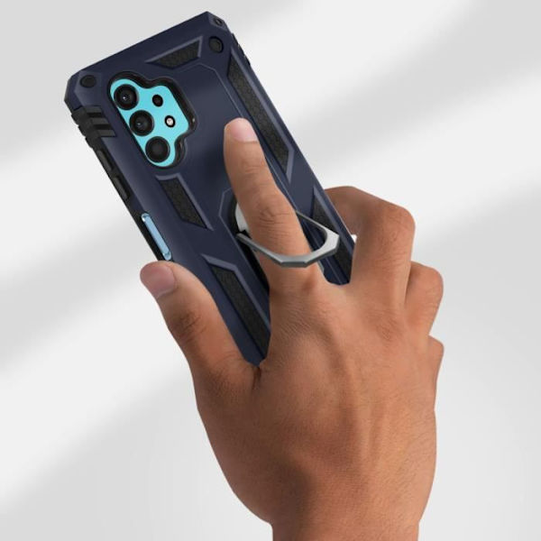 Coque - AVIZAR - Samsung Galaxy A32 5G - Stötbeständig - Bi-material - Videostöd blå