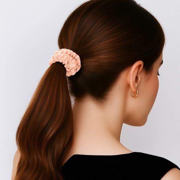 Chouchou - AVIZAR - Satin Plissé - Diamant Chic - Rosa - Håraccessoar Rosa
