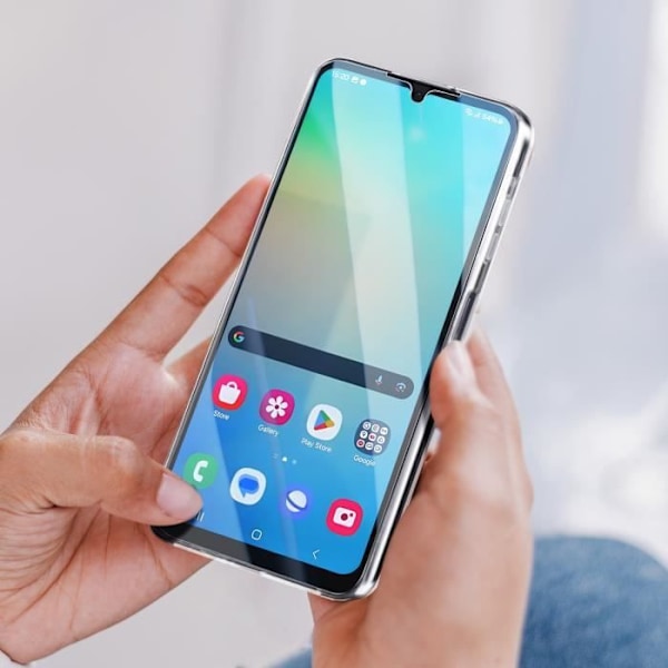 Heltäckande skydd för Samsung A06 med upphöjd kamera kant, Transparent Transparent