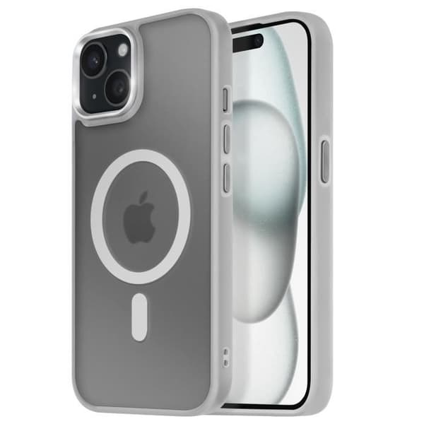 Coque MagSafe - Frost Farve - iPhone 15 Plus/14 Plus - Mat Bag - Blød Kant - Antitræks Grå