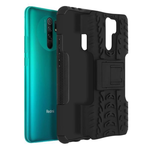 Xiaomi Redmi 9 Case Protection Puolijäykkä Iskunkestävä Kickstand-tuki Musta