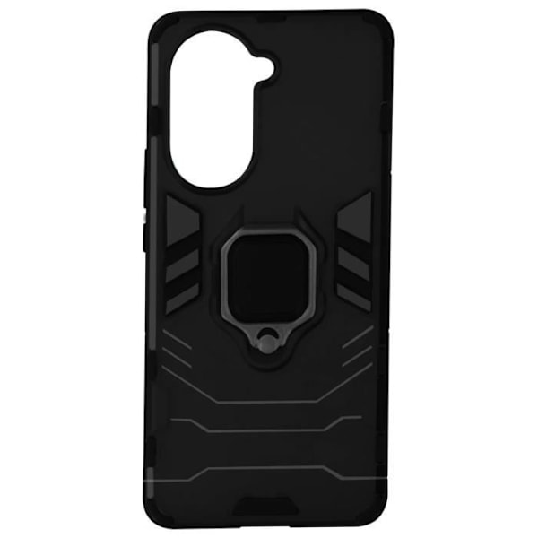 Huawei Nova 10 Pro Shockproof Hybrid Case med Metal Ring Support Sort Svart