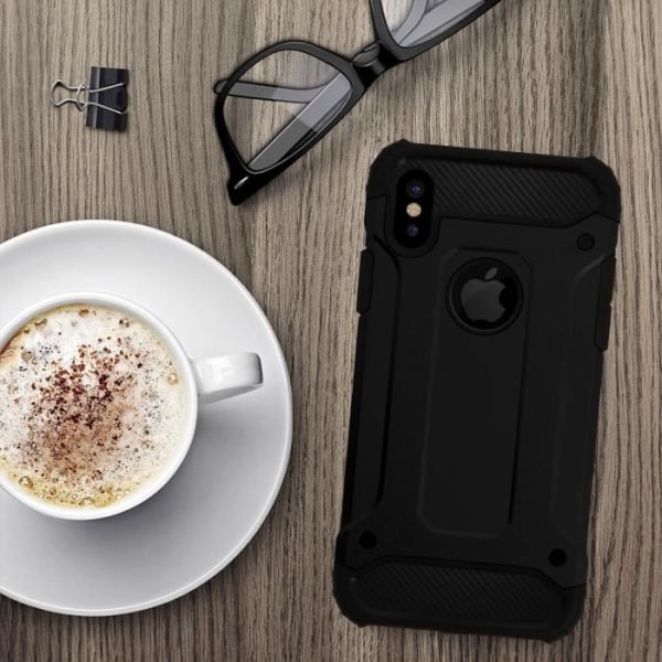 iPhone X / XS cover - Defender II - Stødabsorberende - Sort - Beskyttelse 1,80m - Fleksibel Svart