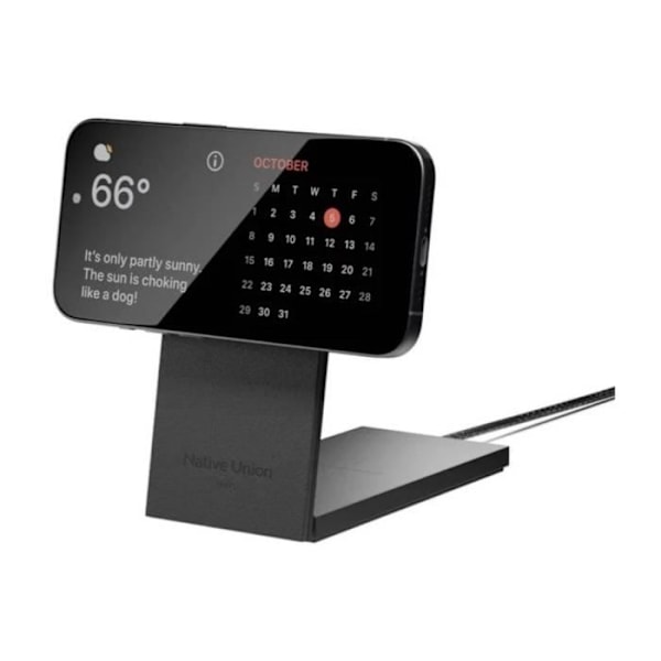 Trådløs oplader 2-i-1 Rise Magnetisk Qi2 Native Union Sort Svart