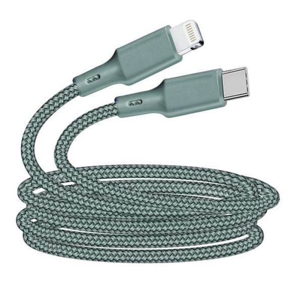 Ekologisk kabel Lightning Intensity 3A 2m Återvinningsbar Just Green blue