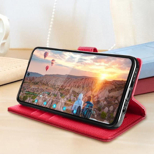 Motorola Moto G52 och G82 Fodral Flip Wallet Video Support Handledsrem Fuschia fuchsia