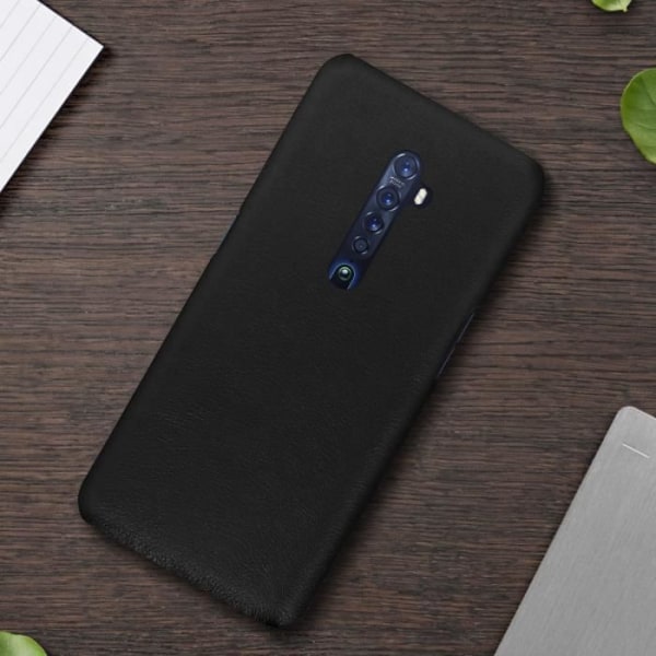 Fodral - AVIZAR - Oppo Reno 2 - Hårt skydd - Vintage läderlook - Svart Svart