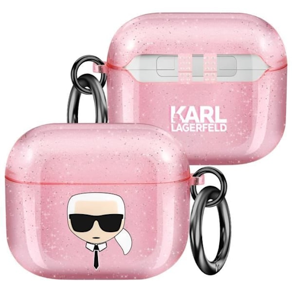 Coque til AirPods 3 Stødabsorberende Glitter Karl Lagerfeld Rosa Rosa