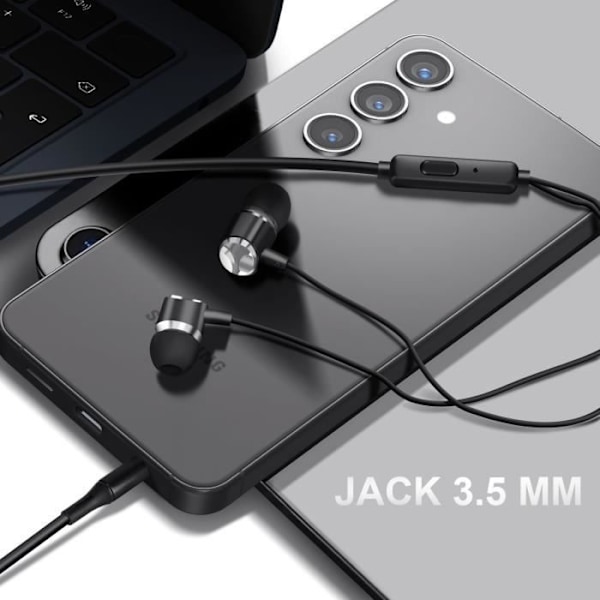 In-ear headphones - LINQ - Jack 3.5mm - Built-in Microphone - Hands-Free Kit - Black Svart