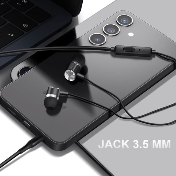 In-ear hörlurar - LINQ - Jack 3,5 mm - Inbyggd mikrofon - Handsfree kit - Svart Svart