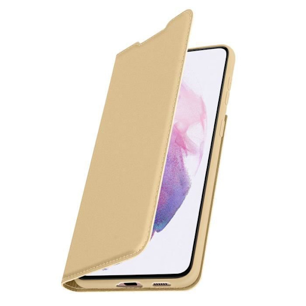 Korthållare - Dux Ducis - Samsung Galaxy S21 Plus - Ekologiskt läder - Videostöd - Guldgult Gult guld