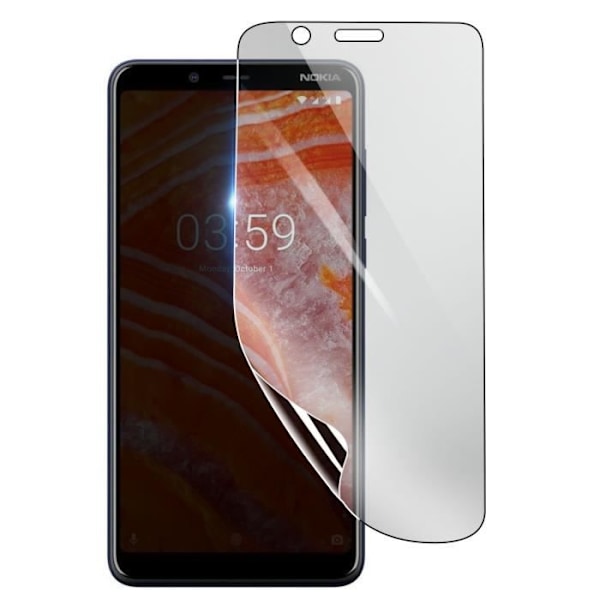 Näytönsuoja - 3MK - Nokia 3.1 - Iskunkestävä Hydrogeeli - Läpinäkyvä - Naarmuuntumaton Transparent