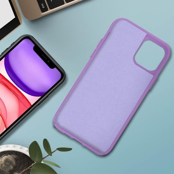 Skyddsfodral - AVIZAR - iPhone 11 - Halvstyvt silikon - Soft Touch finish - Lila Lila