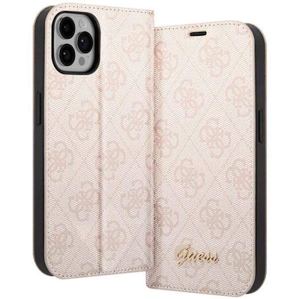 Lyxfodral till iPhone 14 Pro Elegant Design Korthållare 4G Guess Pattern Pink Rosa