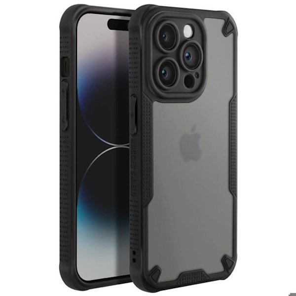 Stødsikker Cover til iPhone 14 Pro Forstærkede Hjørner Mat Anti-fingeraftryk Sort Svart