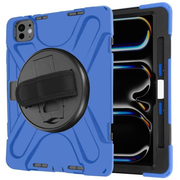 AVIZAR Stødsikker iPad Pro 11 2024 Taske - Blå Strap Support Håndtag Blå