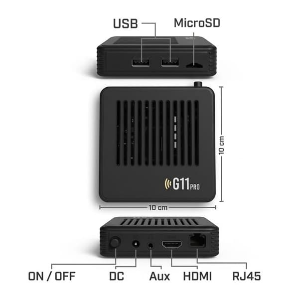 Box TV Retro Gaming - AVIZAR - G11 Pro - EmuELEC Android 9.0 - 4K - 2 trådlösa kontroller