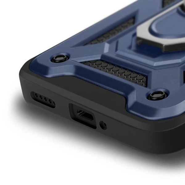Skydd för Xiaomi Redmi Note 14 Pro och 14 Pro Plus Med Stöd Ring Mayaxess Mörkblå Blå