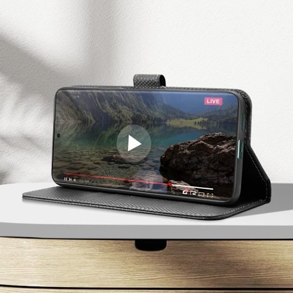 Fodral till Honor Magic 6 Lite 5G - AVIZAR - Wallet Flip Stand Video - Svart Svart