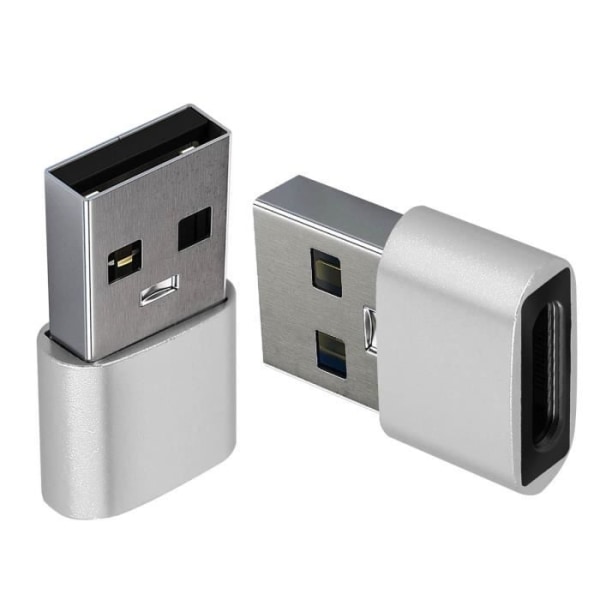 USB till USB-C Adapter Laddning och Data Sync Kompakt Silver