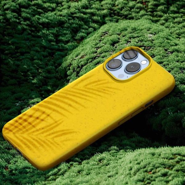 Fodral till iPhone 15 Pro Silikon Anti-Fingeravtryck Återvinningsbart Klassiskt Fodral Ekologisk Gul Gul