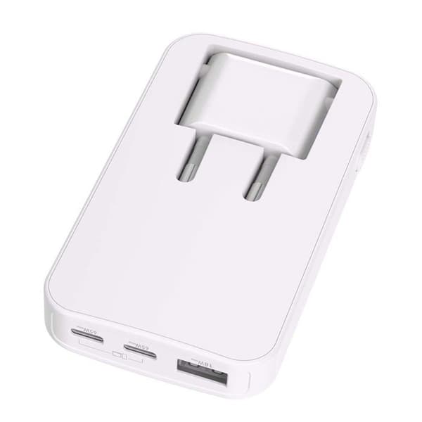 Strømadapter - FORCE POWER - Force Power Lite - 65W - USB-A + 2 USB-C - Fleksibel GaN Hvid Vit
