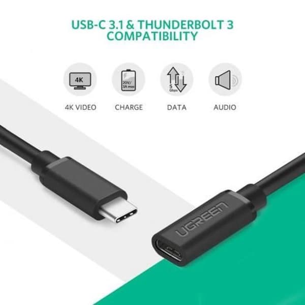 USB-C-kaapeli - Ugreen - 40574 - Uros naaras - 5Gbps - 0,5m