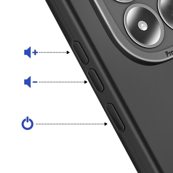 Silicone Cover til Redmi Note 15 Pro Plus med Forstærkning til Kamerablok Sort Svart