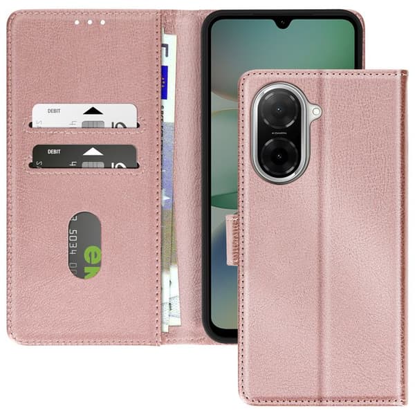 Plånboksfodral - Xiaomi - Redmi A5 - Roséguld - Video Stöd - Magnetflik Ros