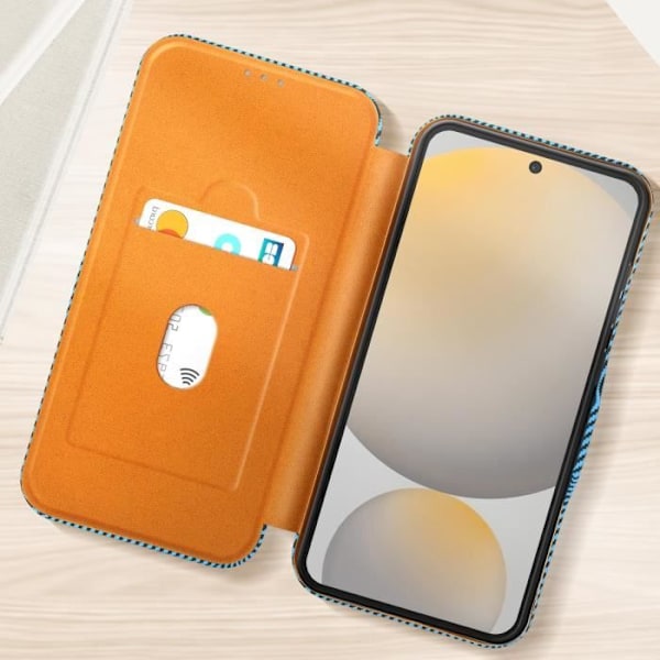 Samsung S24 FE Hiilikuitukotelo, Videtuki ja Anti-RFID Sininen Blå