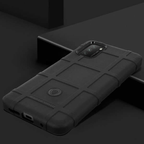 Coque - Xiaomi - Poco M3 / Redmi 9T - Fleksibel Forstærket - Relief Tern - Sort Svart
