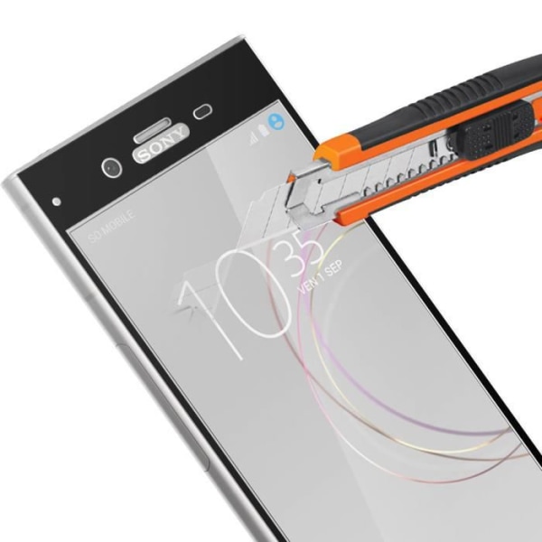 Xperia XZ1 hærdet glas skærmfilm anti-eksplosionsbeskyttelse mod ridser - sort