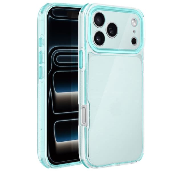 Cover til iPhone 17 Pro Max - AVIZAR - Bi-Materiale - Antiskrid - Forstærket - Transparent Blå