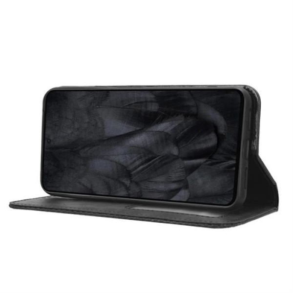 Google Pixel 8-etui, stødsikker TPU-pung-etui [Magnetisk] [Kortholder] [Standfunktion] (sort) RU56