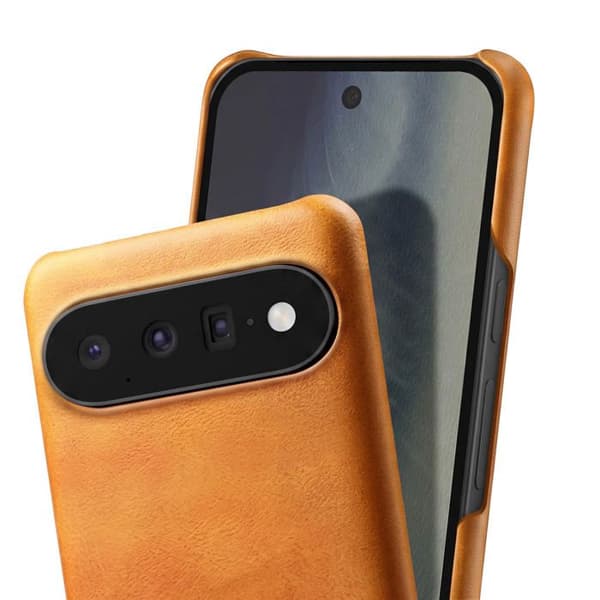 Cover til Google Pixel 11 Pro Hård Læder Effekt med Hævede Kanter Lys Brun brun