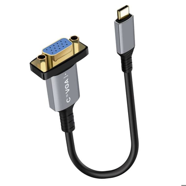 USB-C - VGA - Full HD 1080p - 20cm - Plug & Play - Harmaa