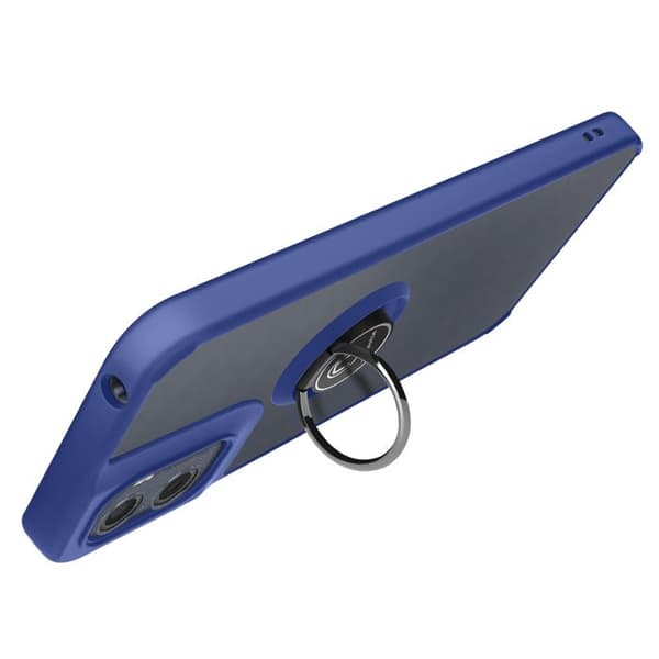 Coque Ring - AVIZAR - Moto E15 - Mat finish - Rotating magnet ring - Blå Blå