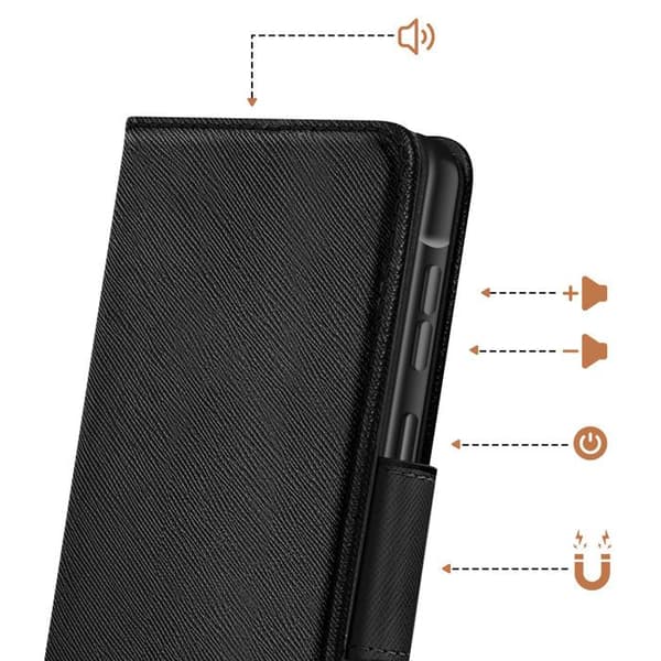Fancy Wallet Case til Galaxy A57 Serie med Støttefunktion Sort Svart