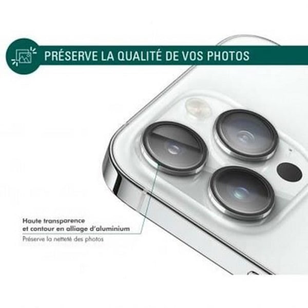 Kameraskydd för iPhone 15 Pro/15 Pro Max/14 Pro/14 Pro Max Heavy Duty Force Glass Silver Grå