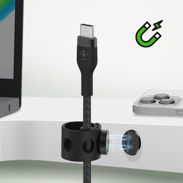 USB-C till Lightning-kabel - BELKIN - BoostCharge Pro Flex - 27W strömförsörjning - 1m - Svart Svart