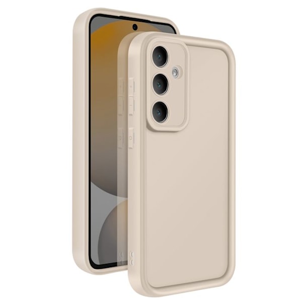 Samsung Galaxy S24 FE Soft Touch - Kohokuvioidut Reunat - Beige Beige