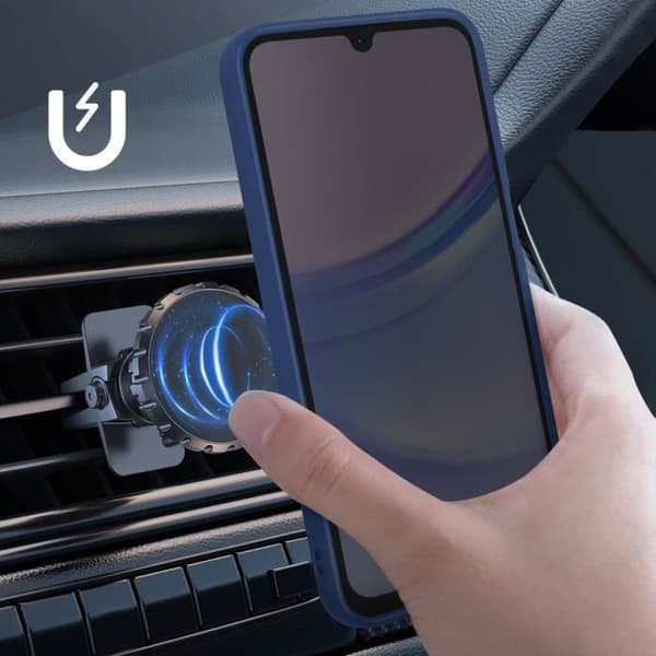 Coque för Samsung Galaxy A16 - Metallring - Stöttålig - Videostativ - Nattblå Blå