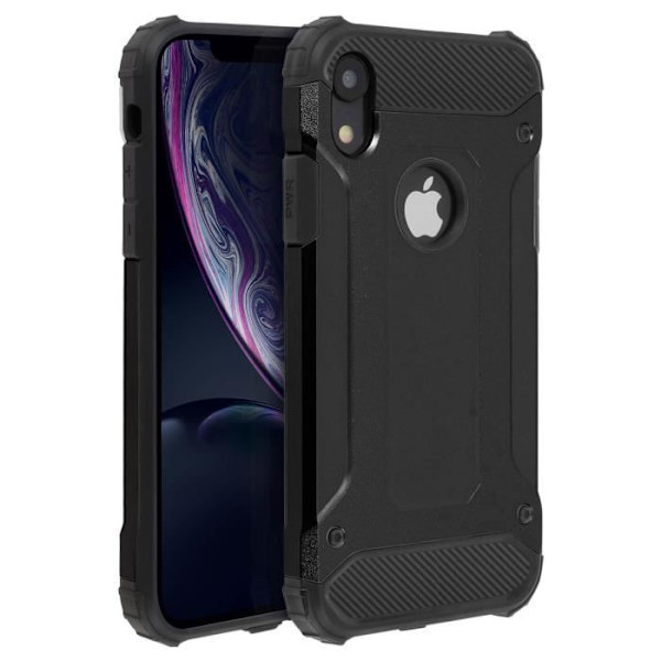 iPhone XR -kuori - Defender II - Iskunkestävä - Musta - Suojaus 1,80 m - Naarmuuntumaton ja pölynkestävä Svart