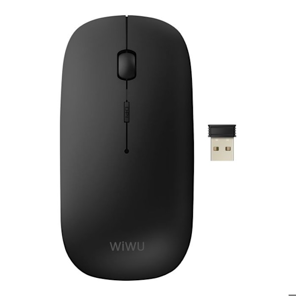Bluetooth-langaton hiiri ja USB 2.4G -dongle, kompakti ladattava wiwu musta